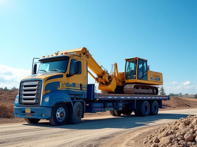 Heavy construction materials being transported by JLS Hauling