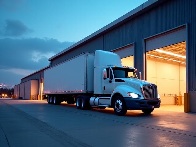 Dry van at loading bay